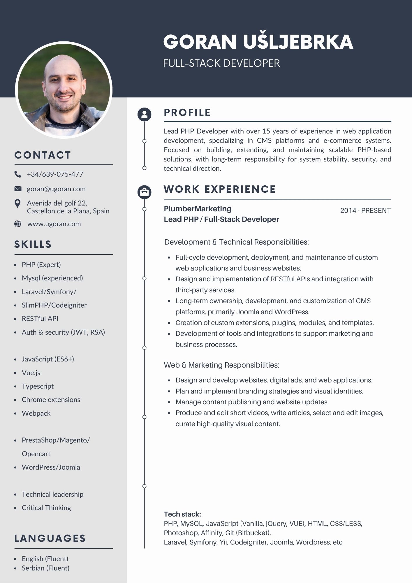 CV Page 1